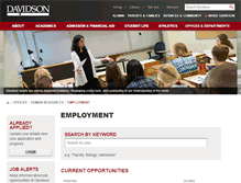Tablet Screenshot of jobs.davidson.edu